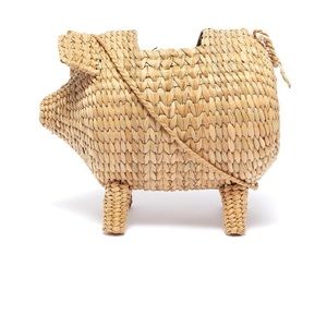 'THE BABE' STRAW PIG BASKET BAG